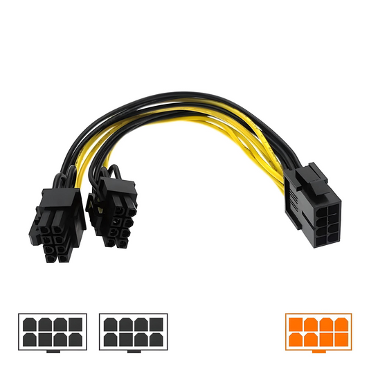8-Pin Female to 2 x 8-Pin (6+2) Male PCI Express Splitter Cable
