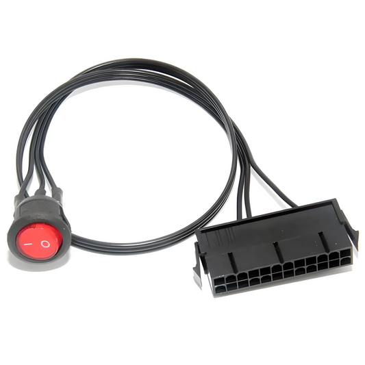 24-Pin Female ATX Jumper Switch On/Off Cable