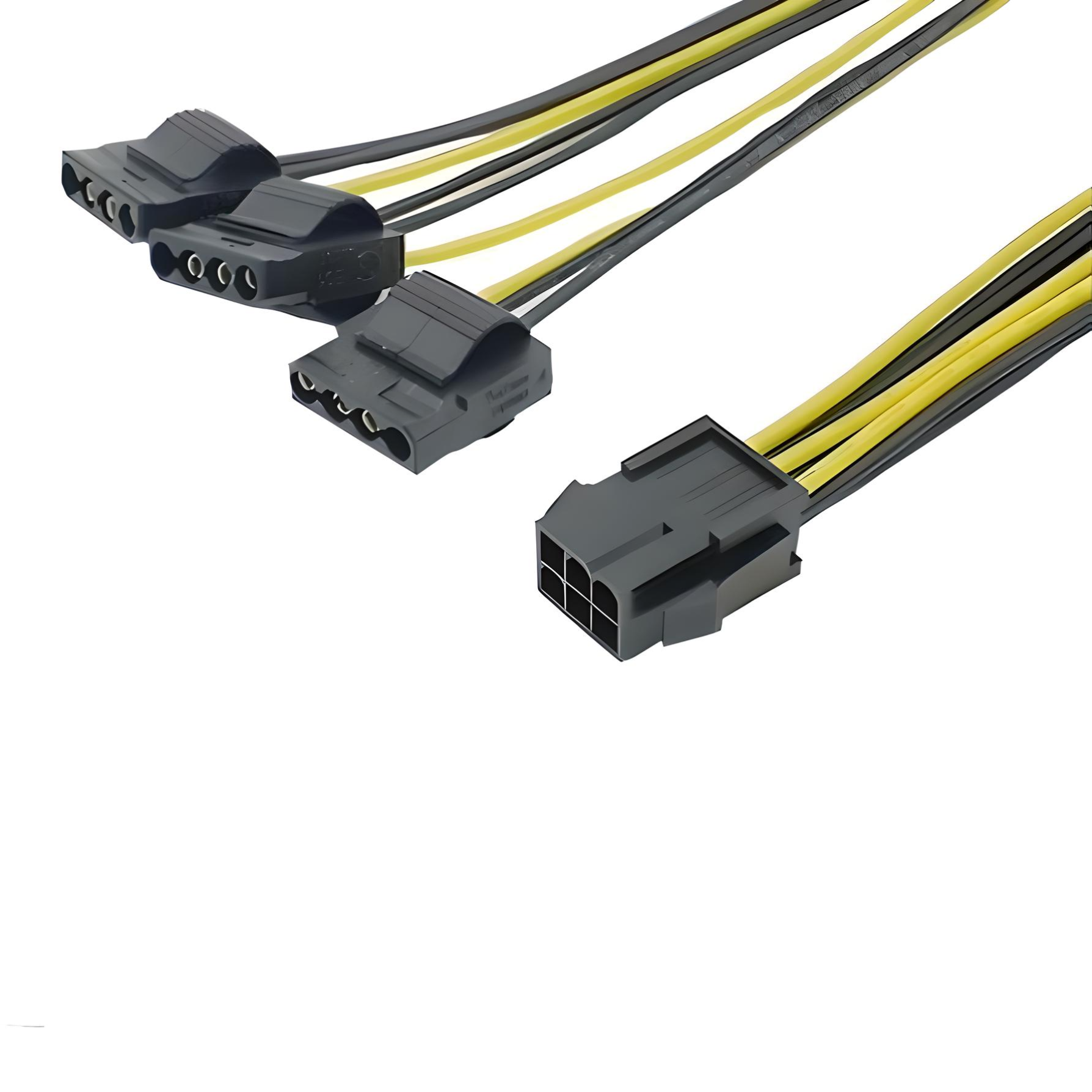 6-Pin Female To Triple Molex Female Adapter