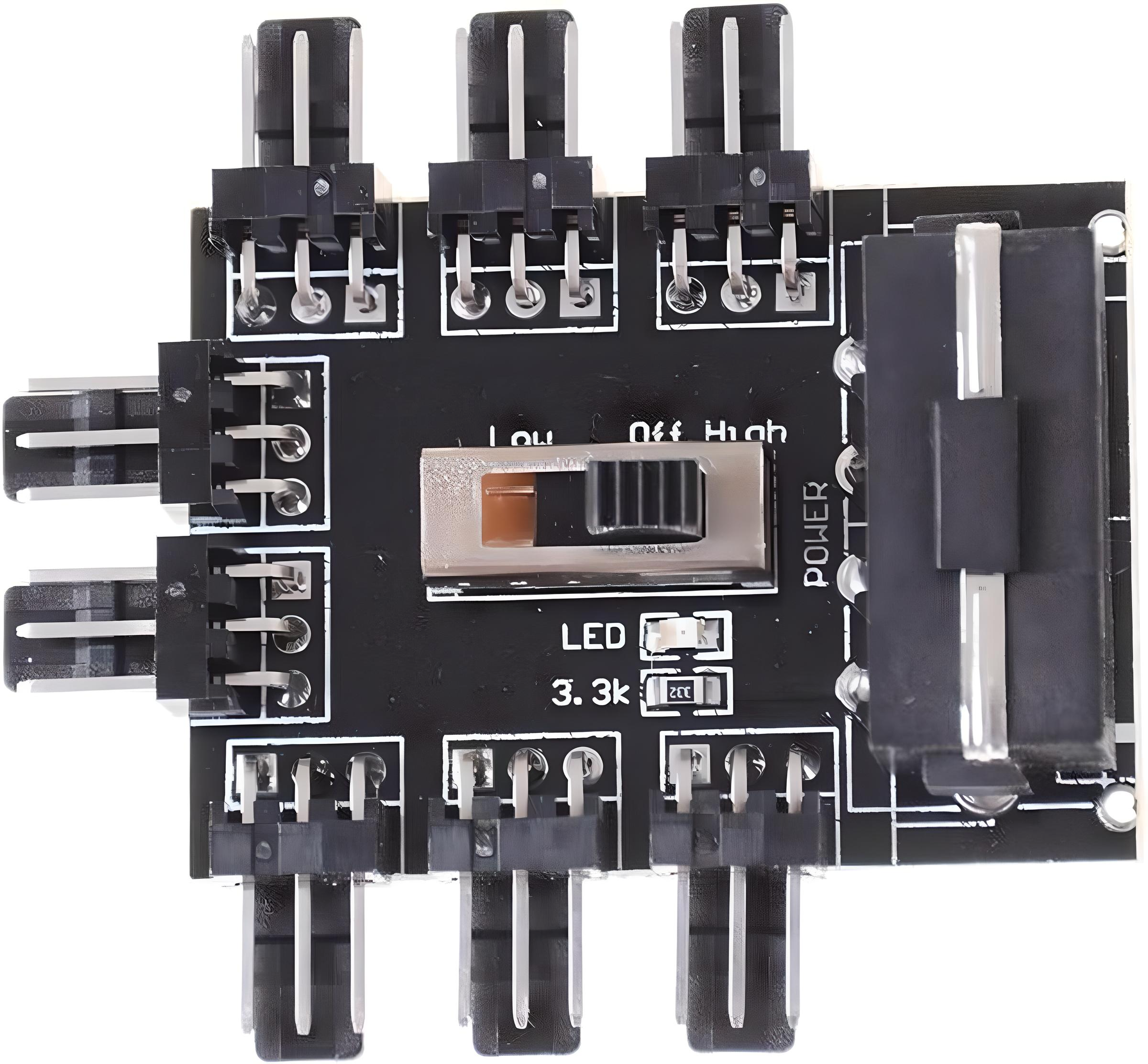 Pc Ide Molex 1 To 8 Way Splitter 3-Pin