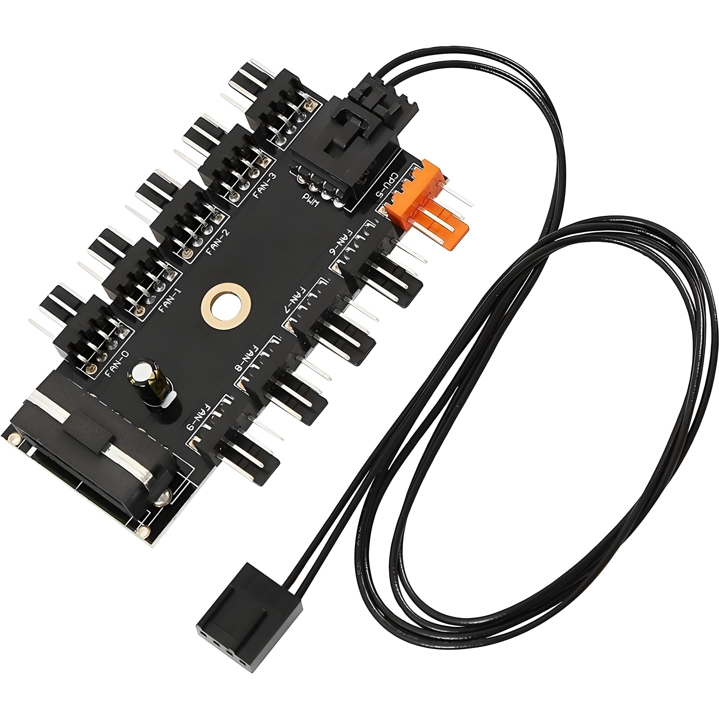 1 To 10-Way Fan Controller Splitter Hub Molex